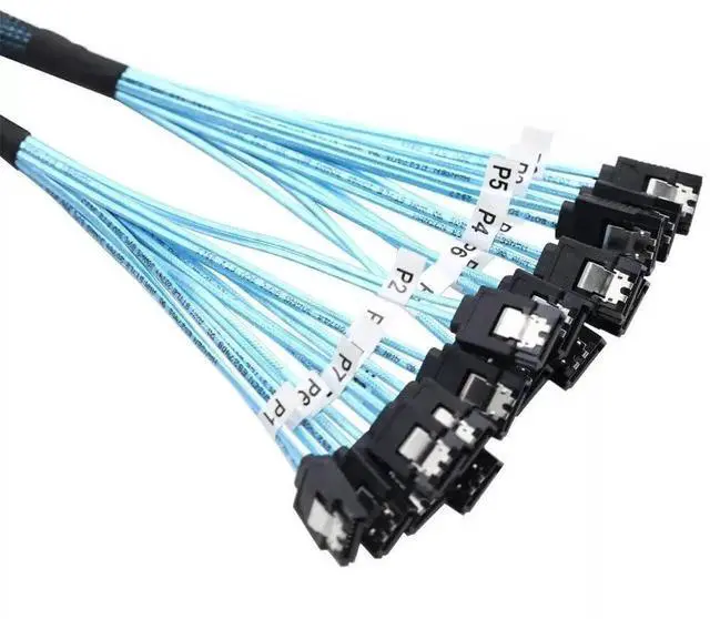 Alt view image 4 of 5 - 50CM 8 Ports SATA 7Pin Female to Female 6Gbps High Speed Hard Drive Data Cable