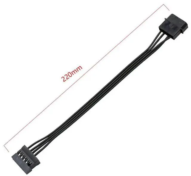 Alt view image 3 of 6 - 8.6 Inch 22cm 4 Pin Molex Male to 15 Pin SATA Female Power Adapter Cable 1 to 1 for HDD SSD