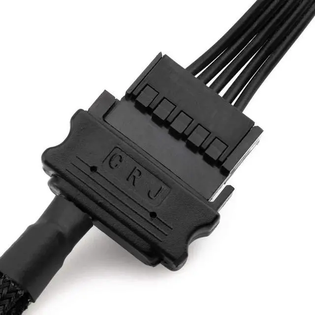 Alt view image 6 of 7 - 2 Pack 15Pin SATA to 3 Way 3/4 Pin PWM Fan Power Splitter Cable 12V PC Case Cooling Fan Adapter Cord