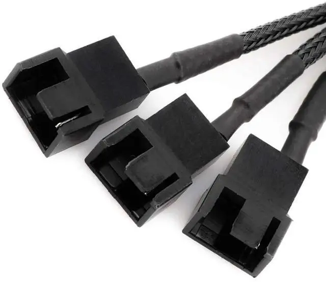 Alt view image 3 of 7 - 2 Pack 15Pin SATA to 3 Way 3/4 Pin PWM Fan Power Splitter Cable 12V PC Case Cooling Fan Adapter Cord