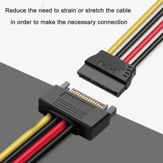 Alt view image 6 of 7 - 2Pcs 15Pin SATA Power Y Splitter Cable Male to Dual 15Pin Female for HDD SSD Hard Drive
