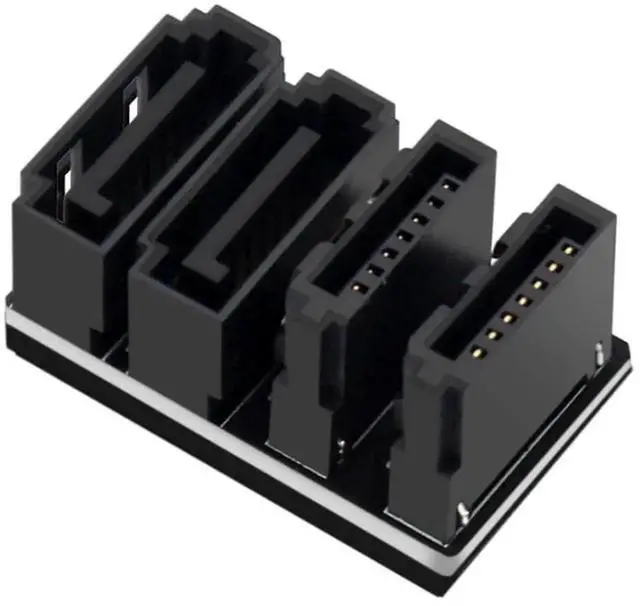 Main image of 2Pcs 180 Degree Double SATA 7Pin Male to Female Straight Flip Adapter for Desktop SSD HDD Mainboard