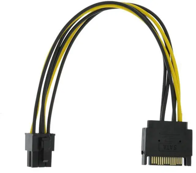 Main image of 8.6 Inch 22cm 15Pin SATA to 6Pin GPU Power Adapter Cable for Graphics Card