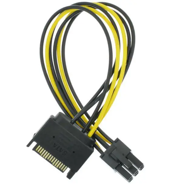 Alt view image 5 of 5 - 8.6 Inch 22cm 15Pin SATA to 6Pin GPU Power Adapter Cable for Graphics Card