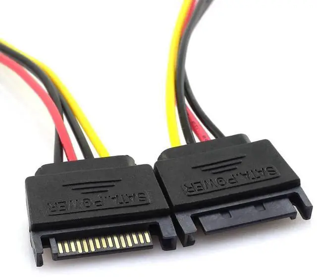 Alt view image 2 of 7 - 18cm 15Pin SATA Male to 4Pin IDE Molex Female Power Adapter Cable for HDD Optical Drive