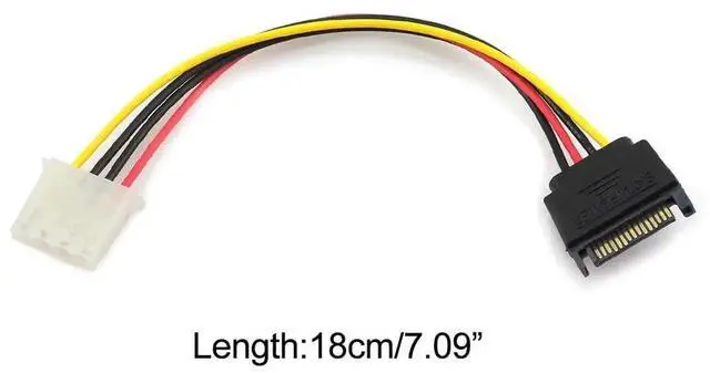 Alt view image 4 of 7 - 18cm 15Pin SATA Male to 4Pin IDE Molex Female Power Adapter Cable for HDD Optical Drive