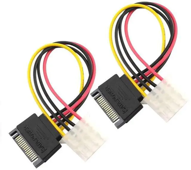 Alt view image 5 of 7 - 18cm 15Pin SATA Male to 4Pin IDE Molex Female Power Adapter Cable for HDD Optical Drive
