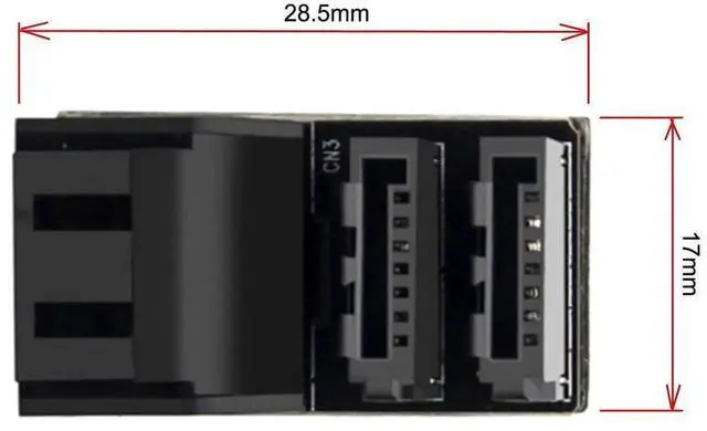 Alt view image 3 of 6 - 90 Degree Vertical Dual Port SATA 7Pin Female to Male Angled Adapter Low Profile for Desktop SSD HDD Motherboard