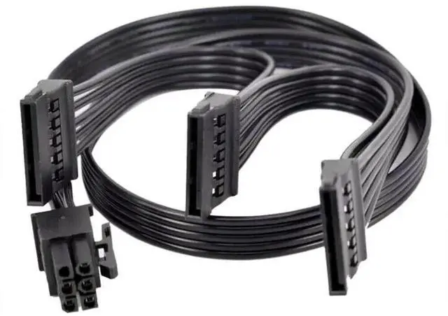 Main image of 20 Inch 50cm 6Pin to 3 Port 15Pin SATA Power Adapter Cable Compatible with EVGA GQ Series Semi Modular PSU