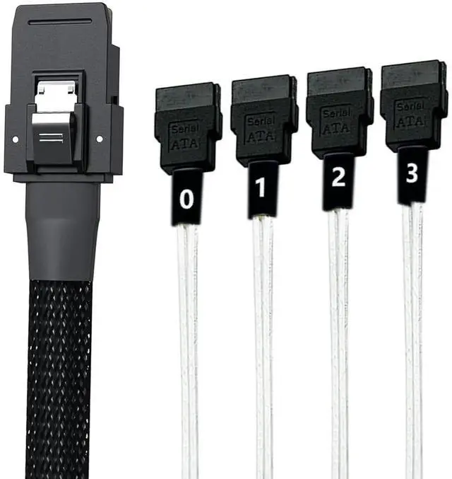 Main image of 40 Inch mSAS SFF-8087 to 4 SATA Breakout Cable Server RAID Controller Hard Drive Backplane Cord