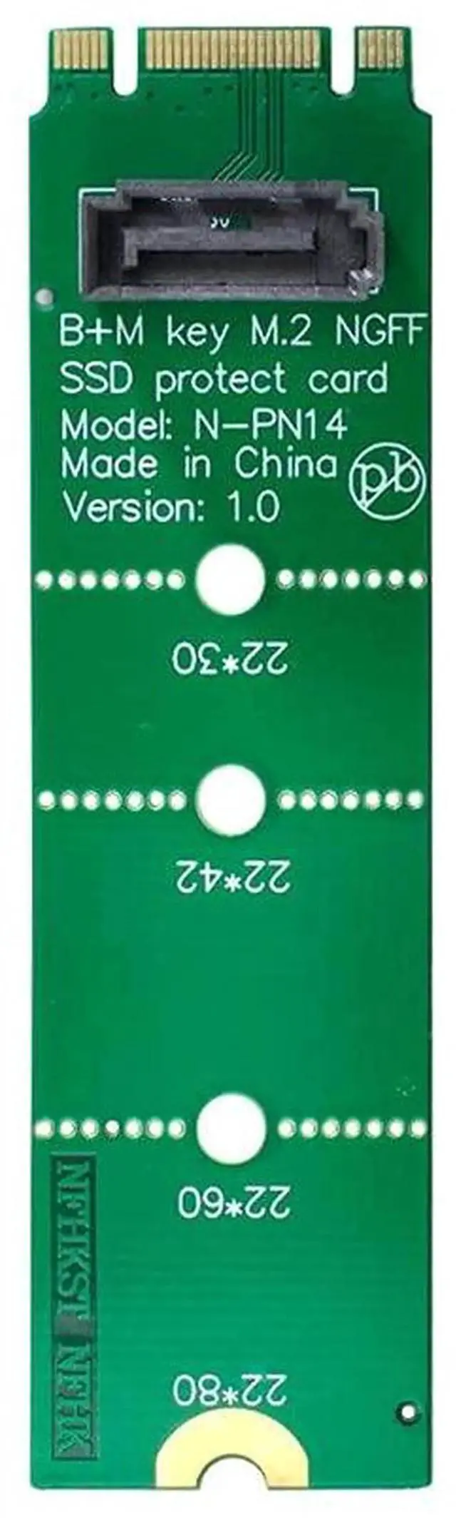 Main image of NGFF B/M Key M.2 to Vertical 7Pin SATA Adapter Card M.2 SSD to SATA PCB Extension Converter