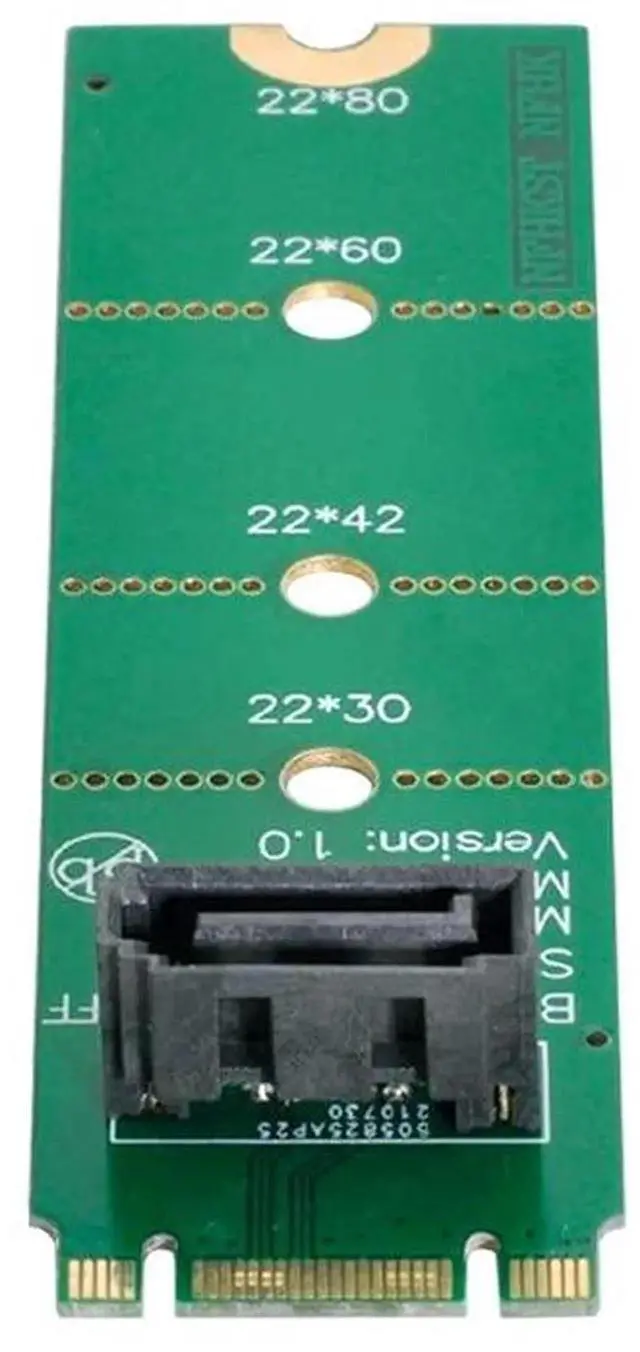 Alt view image 7 of 7 - NGFF B/M Key M.2 to Vertical 7Pin SATA Adapter Card M.2 SSD to SATA PCB Extension Converter