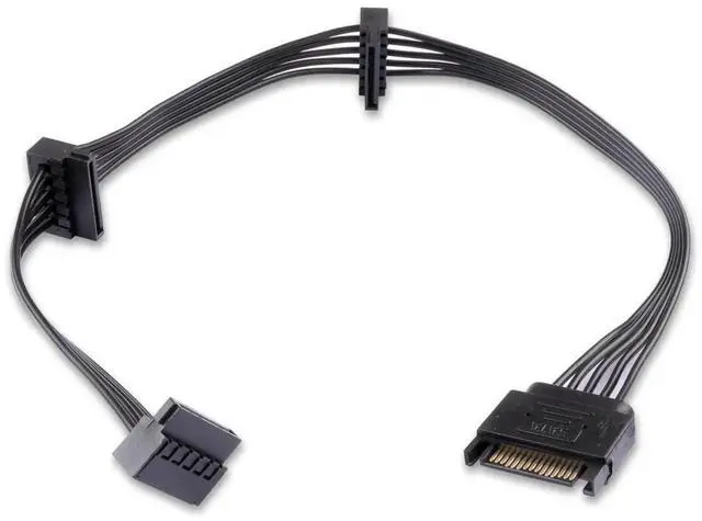 Main image of 16.5 Inch 1 To 3 SATA 15Pin Male To Female Power Splitter Cable For PC NAS Server SSD HDD Optical Drive