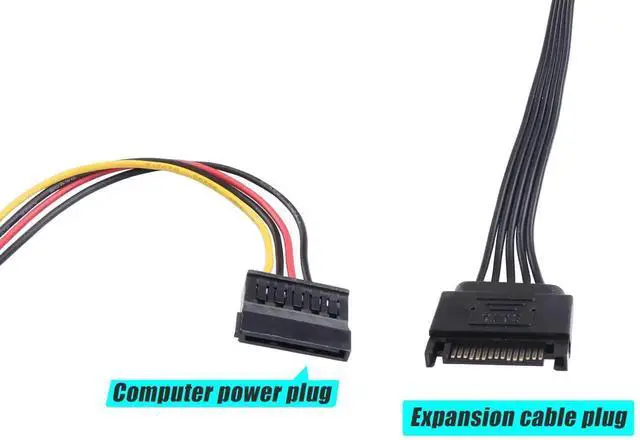 Alt view image 4 of 5 - 16.5 Inch 1 To 3 SATA 15Pin Male To Female Power Splitter Cable For PC NAS Server SSD HDD Optical Drive