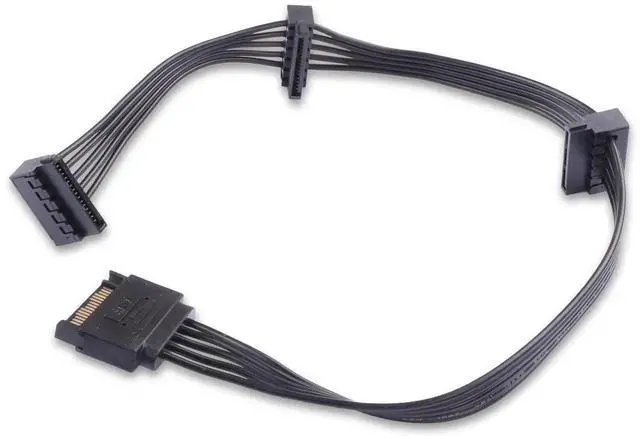 Alt view image 2 of 5 - 16.5 Inch 1 To 3 SATA 15Pin Male To Female Power Splitter Cable For PC NAS Server SSD HDD Optical Drive