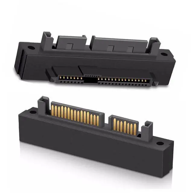 Alt view image 7 of 7 - 90 Degree Angled SFF-8482 29Pin SAS to 22Pin SATA Adapter Card for HDD RAID Storage