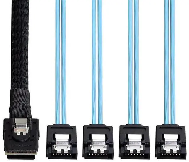 Main image of 1.0M 6Gbps SFF-8087 Mini SAS to 4 SATA 7Pin Server RAID Internal Data Cable