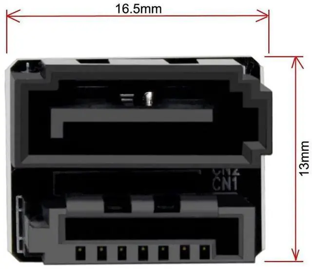 Alt view image 5 of 5 - 360 Degree Rotatable SATA 7Pin Female to Male Angled Adapter for SSD HDD Desktop Motherboard