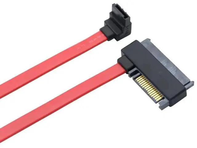 Alt view image 4 of 6 - 50cm 90 Degree SFF-8482 SAS 29+15Pin to SATA 7Pin Cable with Ejector Clip Server Data Transfer Cord