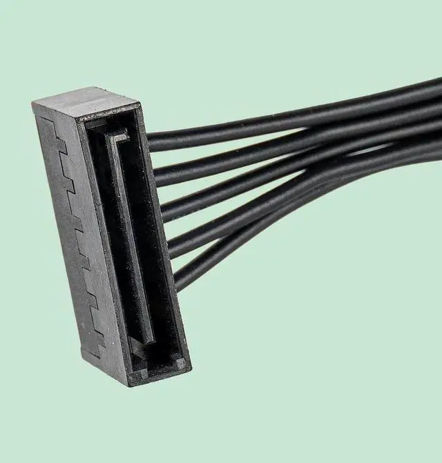 Alt view image 4 of 7 - 2 Pack 50cm 15Pin to 4 SATA Power Extension Cable for HDD SSD DVD Optical Drive