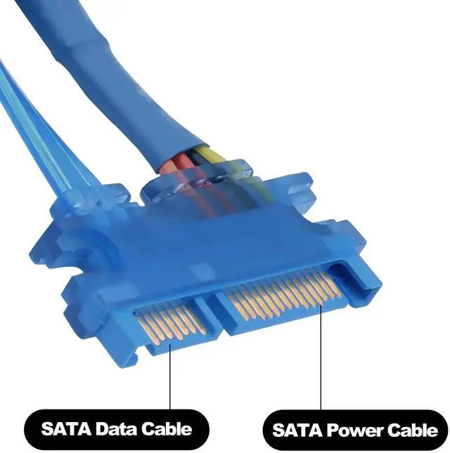 Alt view image 7 of 7 - 2 Pack 50cm 22Pin SATA 3.0 Male to Female Combo Extension Cable 7+15Pin Data Power Integrated Cord for SSD HDD PCI Devices