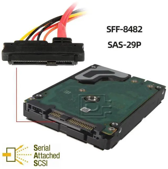 Alt view image 6 of 7 - SFF-8482 29Pin SAS Male to Female Extension Cable Server RAID Hard Drive SAS Extension Cord