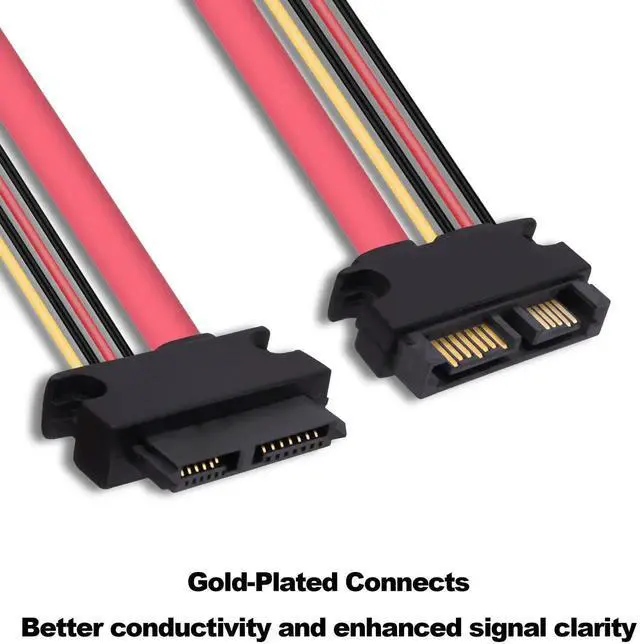Alt view image 2 of 7 - 2 Pack 50cm 13Pin Slimline SATA Male to Female Extension Cable 7+6 Pin Laptop Optical Drive Data Power Combo Cable