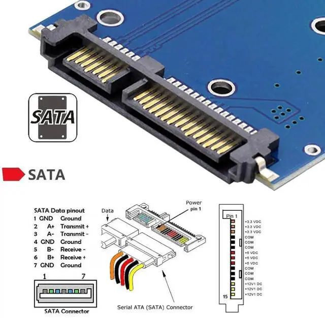 Alt view image 4 of 7 - 50Pin mSATA 3050 SSD to 2.5 Inch SATA 3.0 22Pin Adapter Board 6Gbps PCBA Converter Card