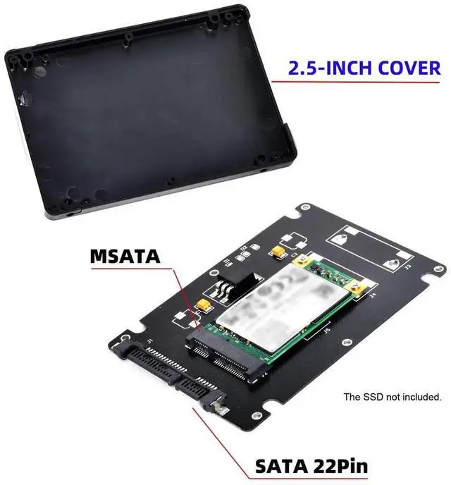 Alt view image 3 of 7 - 50Pin 3050 mSATA SSD Enclosure Case with 2.5 Inch SATA 3.0 22Pin Adapter Board 6Gbps Converter PCBA