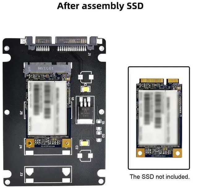 Alt view image 6 of 7 - 50Pin 3050 mSATA SSD Enclosure Case with 2.5 Inch SATA 3.0 22Pin Adapter Board 6Gbps Converter PCBA