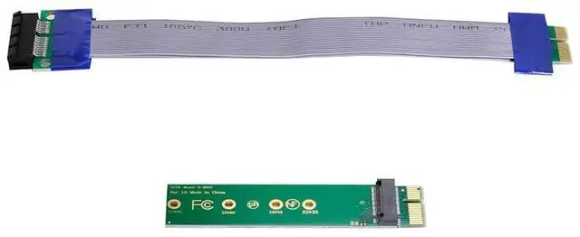 Alt view image 6 of 7 - NGFF M-Key NVMe AHCI SSD to PCI-E 3.0 X1 Vertical Riser Adapter Cable Male to Female Extension Card