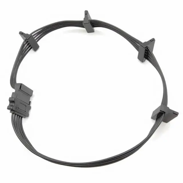 Alt view image 3 of 7 - 2 Pack 500mm 19.7 Inch 15Pin SATA 1 to 5 Power Splitter Cable Black Internal PC Server HDD SSD Optical Drive Power Cord