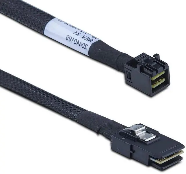 Alt view image 2 of 7 - 0.5M 1.6ft 100-Ohm SFF-8643 to SFF-8087 Mini SAS HD Cable SAS 3.0 to SAS 2.0 Server RAID Storage Cable