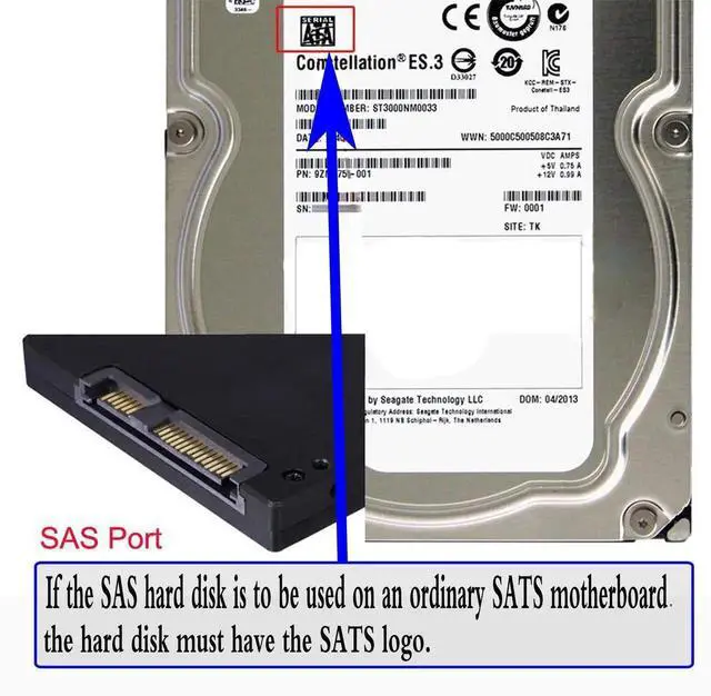Alt view image 2 of 4 - SAS 22 Pin to 7 Pin RAID Adapter with 15Pin Power Port, Compatible SAS HDD for Common Motherboard Use, 1 Pack