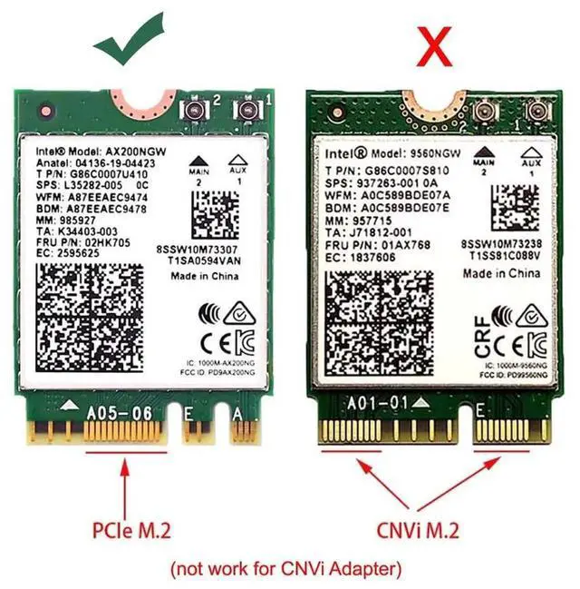 Alt view image 5 of 7 - M.2 NGFF Key A to Mini PCIe Converter Adapter Compatible with 9260 8265 7260 AC WiFi Card