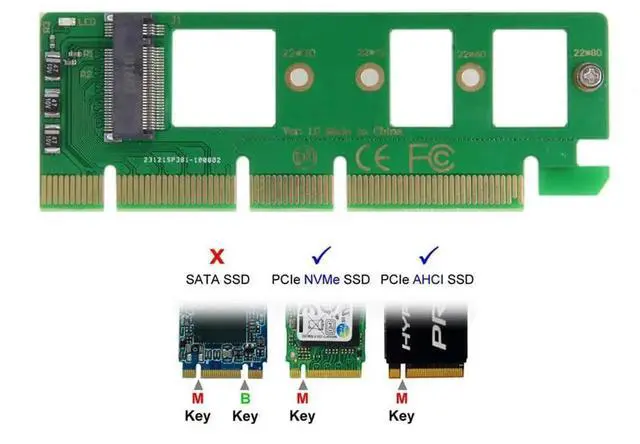 Alt view image 3 of 7 - M.2 NGFF M-Key NVMe AHCI SSD to PCIe 3.0 X4 X16 Adapter Card Compatible with XP941 SM951 PM951 A110 m6e 960 EVO SSD