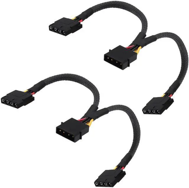 Main image of 2PCS 20cm Molex 4Pin LP4 IDE Power Y Splitter Cable 1 Male to 2 Female D-Type Power Extension Cord for PC HDD Cooling Fan