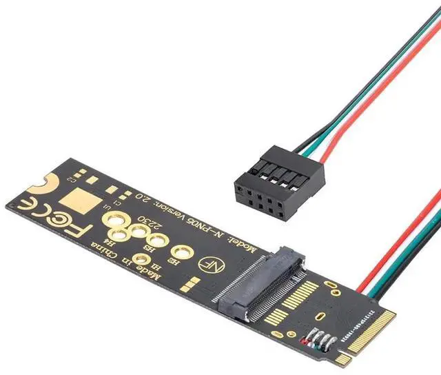 Alt view image 5 of 7 - NGFF A/E Key to M.2 M Key NVMe SSD Adapter Card Compatible with AX200 WiFi Card