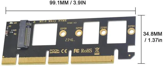 Alt view image 6 of 7 - M.2 NVMe to PCIe 4.0 X16 Adapter Card High Speed M.2 NVMe SSD Expansion Card Support 2230 2242 2260 2280 SSD