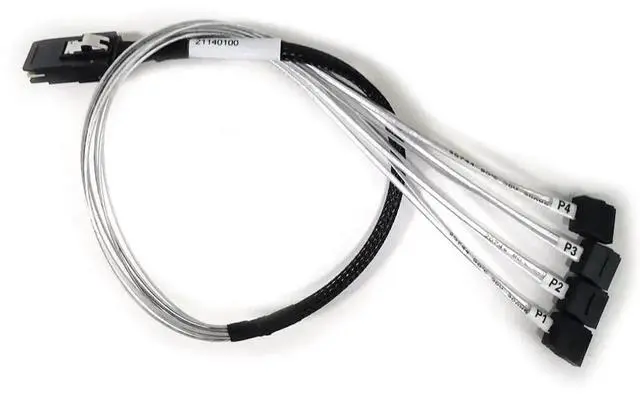 Alt view image 4 of 6 - 0.5m Mini SAS SFF-8087 to 4 Ports SATA Forward Breakout Cable 6Gbps Server RAID HBA Storage Cable