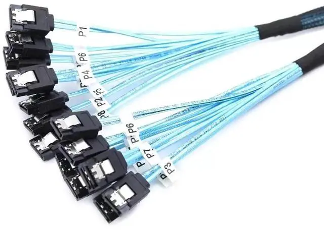 Alt view image 2 of 5 - 100CM 8 Ports 7Pin Female to Female SATA 6Gbps Data Cable for HDD SSD