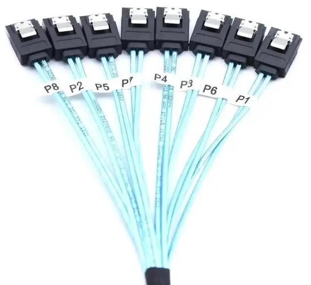 Alt view image 3 of 5 - 100CM 8 Ports 7Pin Female to Female SATA 6Gbps Data Cable for HDD SSD