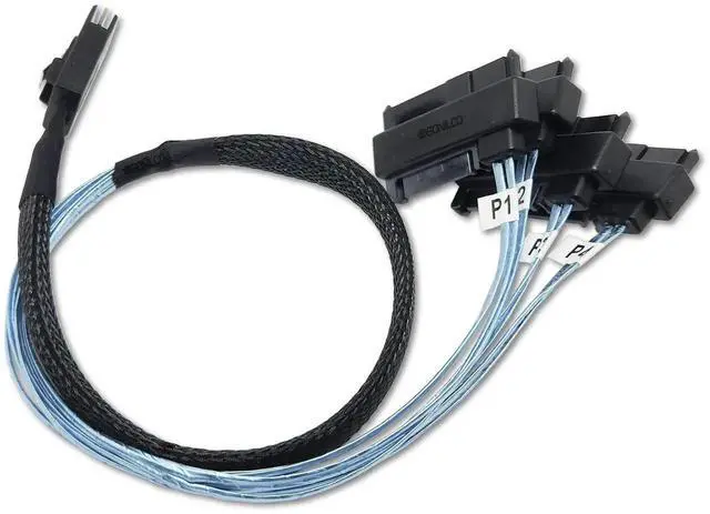 Alt view image 4 of 5 - 0.5M SFF-8087 36Pin Mini SAS to SFF-8482 Cable with SATA Power High Performance HDD Cord