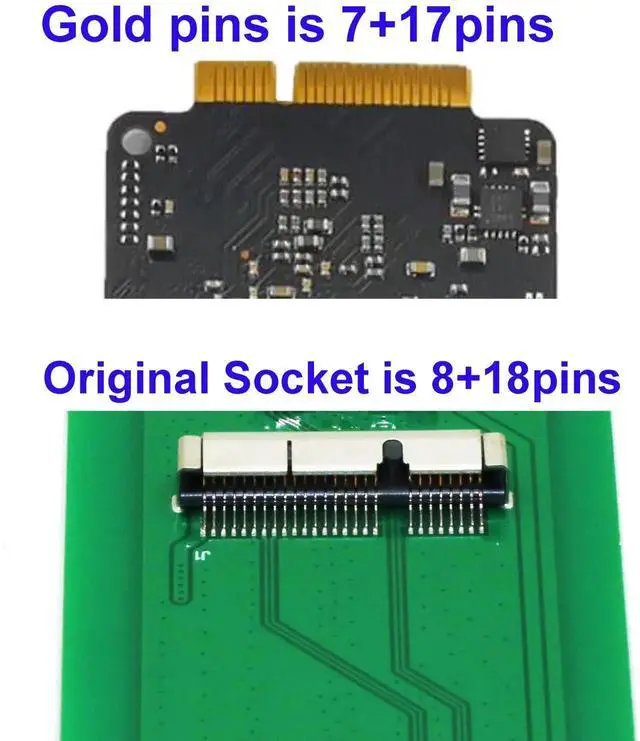 Alt view image 4 of 4 - 24 Pin to 2.5 Inch SATA Adapter Card for 2012-Early 2013 MacBook Pro Retina SSD Fit for Mac Mini