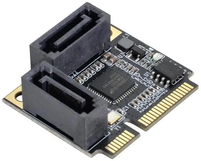 Alt view image 5 of 7 - Mini PCI-E to SATA 3.0 Dual Ports Adapter Card Hard Drive Expansion Card