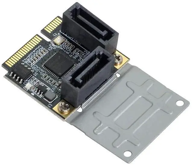 Alt view image 4 of 7 - Mini PCI-E to SATA 3.0 Dual Ports Adapter Card Hard Drive Expansion Card