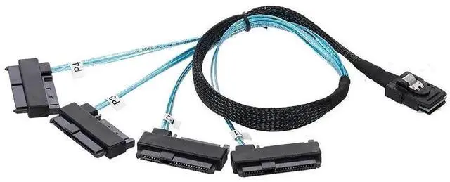 Alt view image 3 of 7 - 100cm 36Pin Mini SAS SFF-8087 to 4 SFF-8482 Cable with SATA Power Internal Server HDD Cable