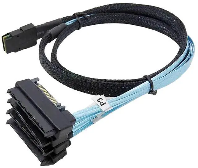 Alt view image 7 of 7 - 100cm 36Pin Mini SAS SFF-8087 to 4 SFF-8482 Cable with SATA Power Internal Server HDD Cable
