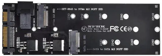 Main image of SFF-8643 to U.2 Adapter Kit NGFF M-Key Mini SAS to NVMe PCIe SSD SATA Converter for Motherboard