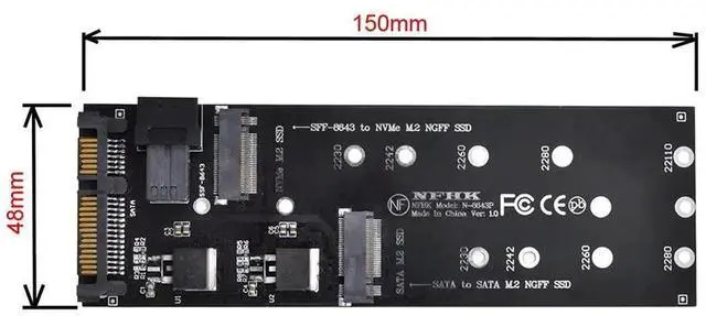 Alt view image 6 of 7 - SFF-8643 to U.2 Adapter Kit NGFF M-Key Mini SAS to NVMe PCIe SSD SATA Converter for Motherboard